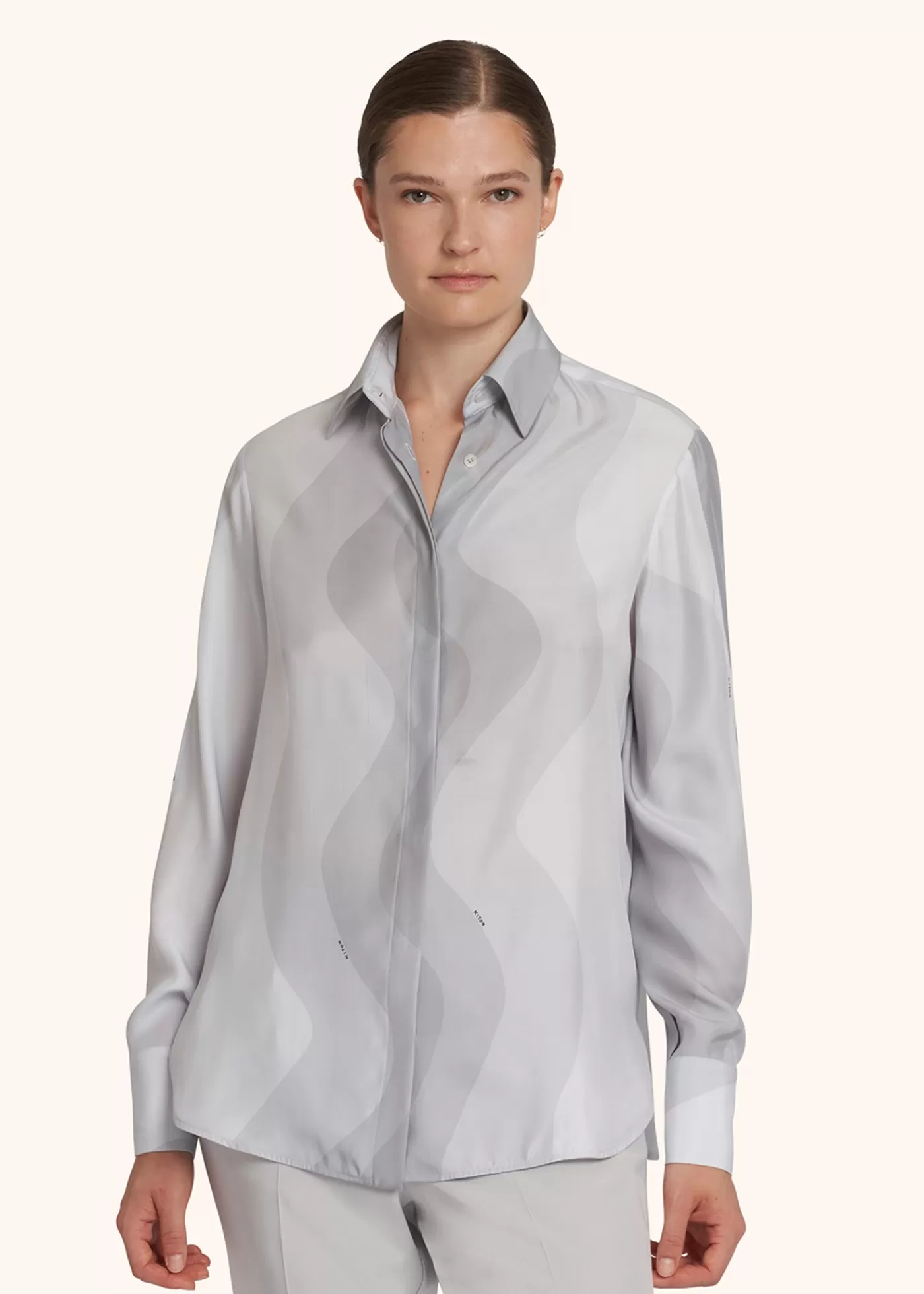 Blusen Und Hemden-Kiton Bluse Seide Grau