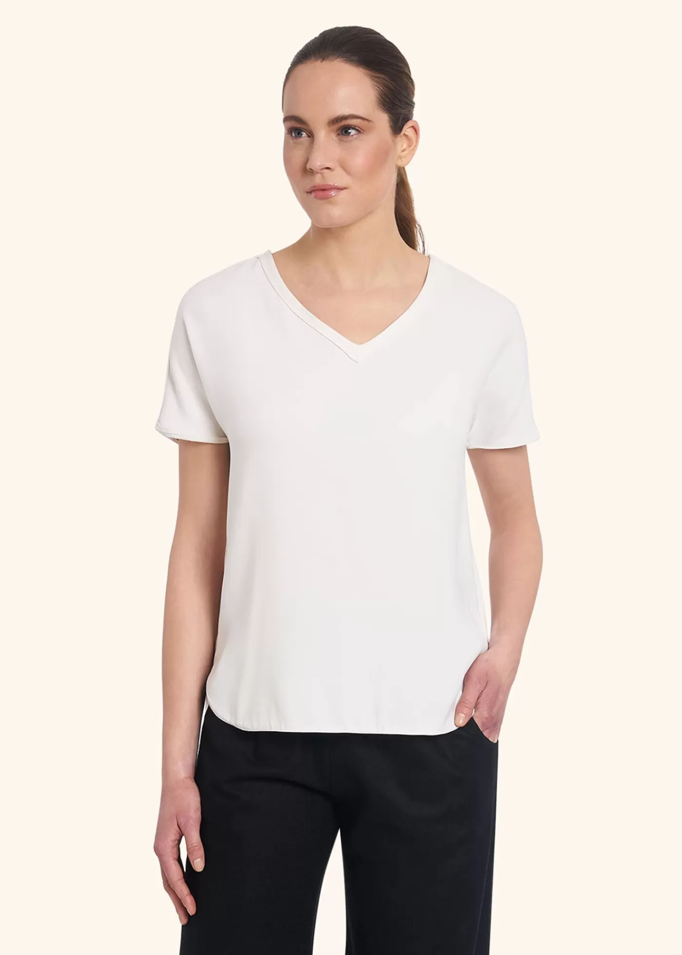 Polo Und T-Shirts-Kiton Bluse Seide Weiss