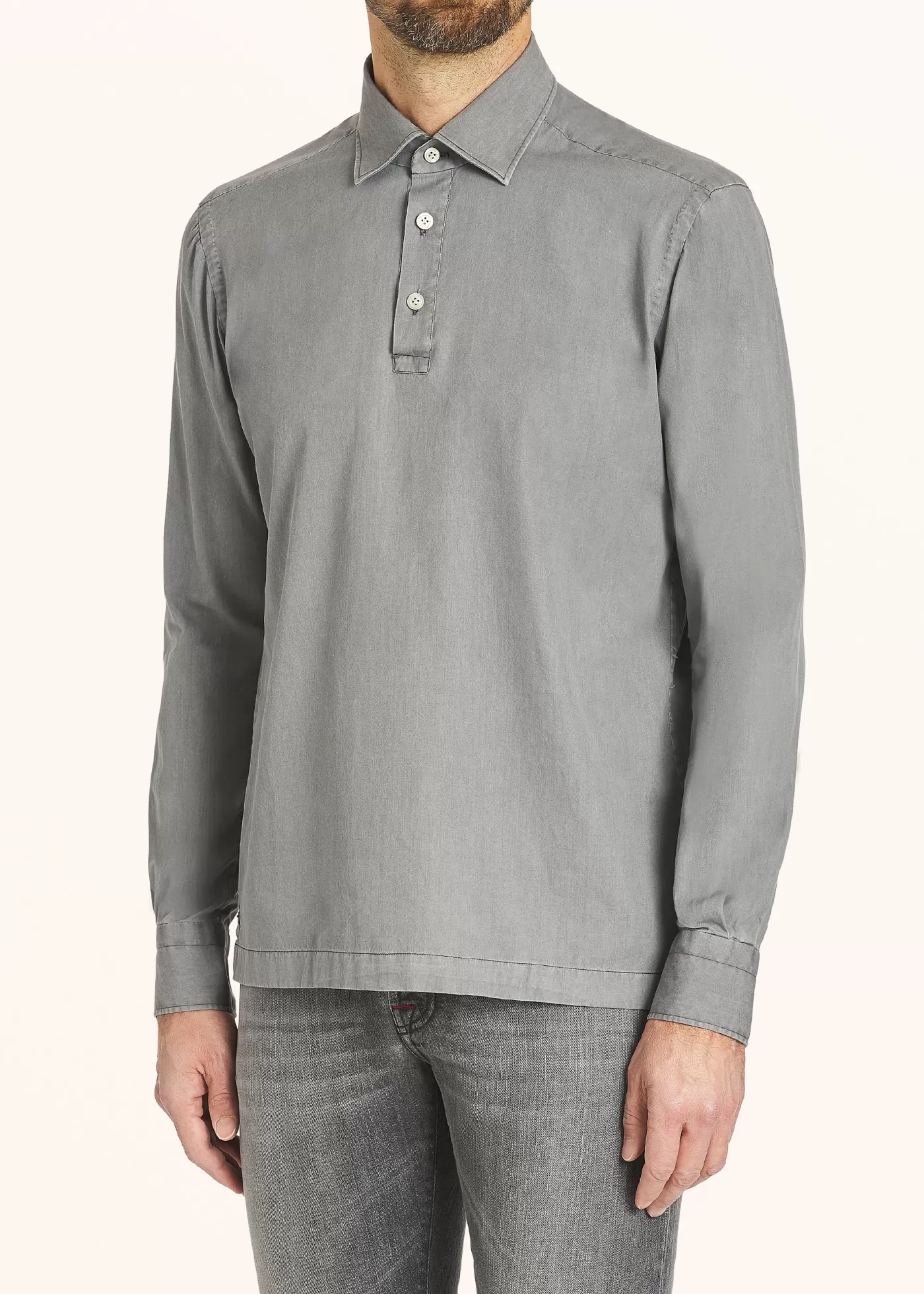 Hemden-Kiton Hemd Baumwolle Grey