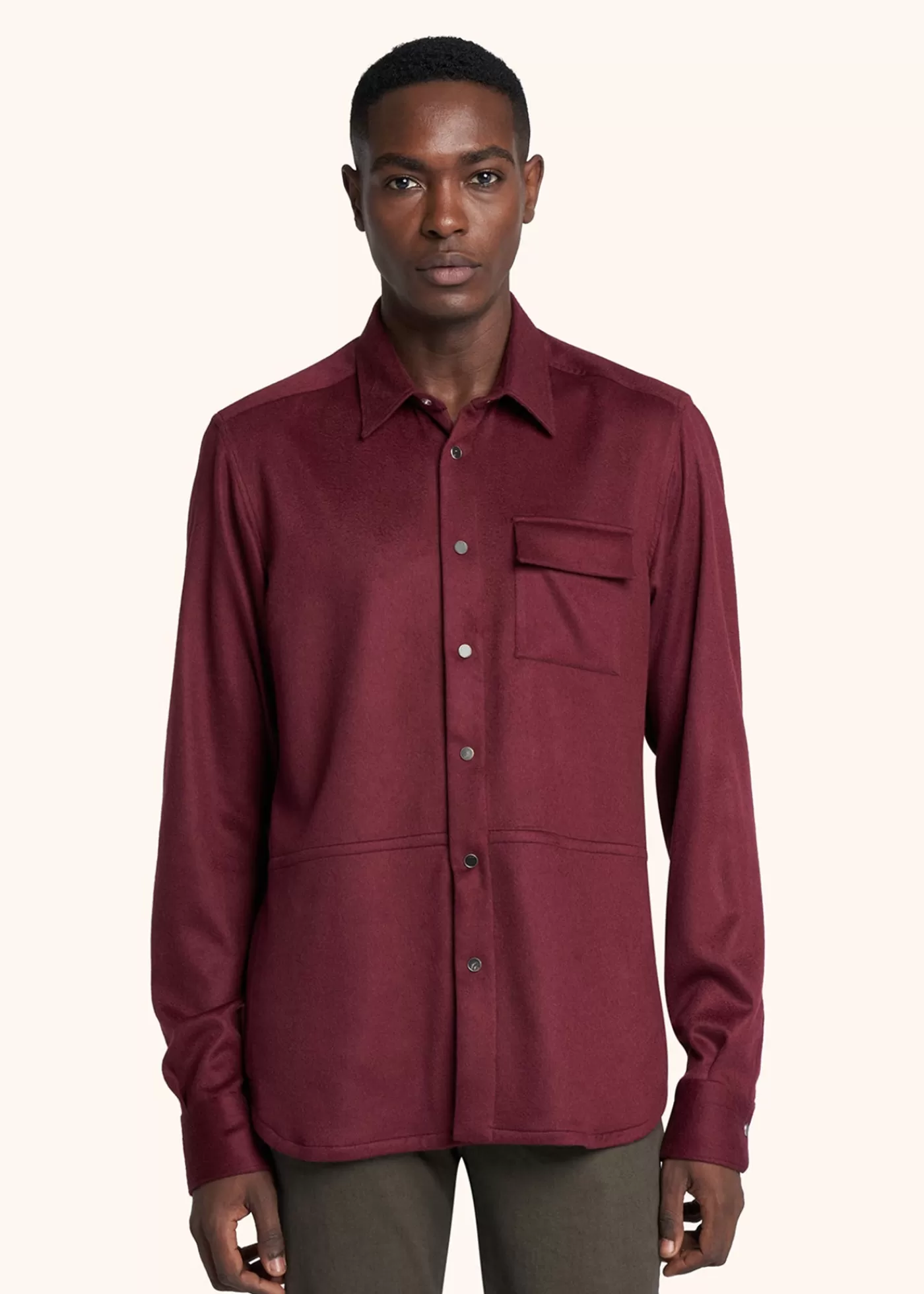 Hemden-Kiton Hemd Kaschmir Bordeaux