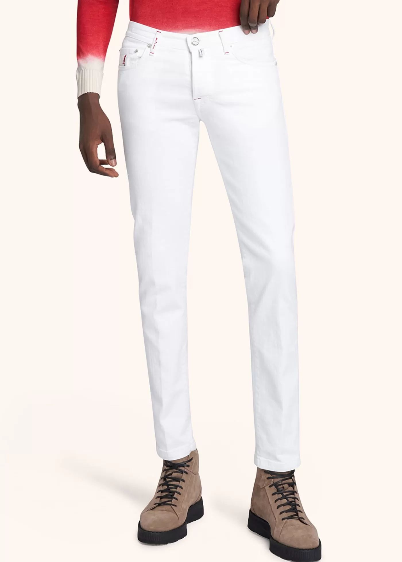 Jeans-Kiton Hose Baumwolle Weiss