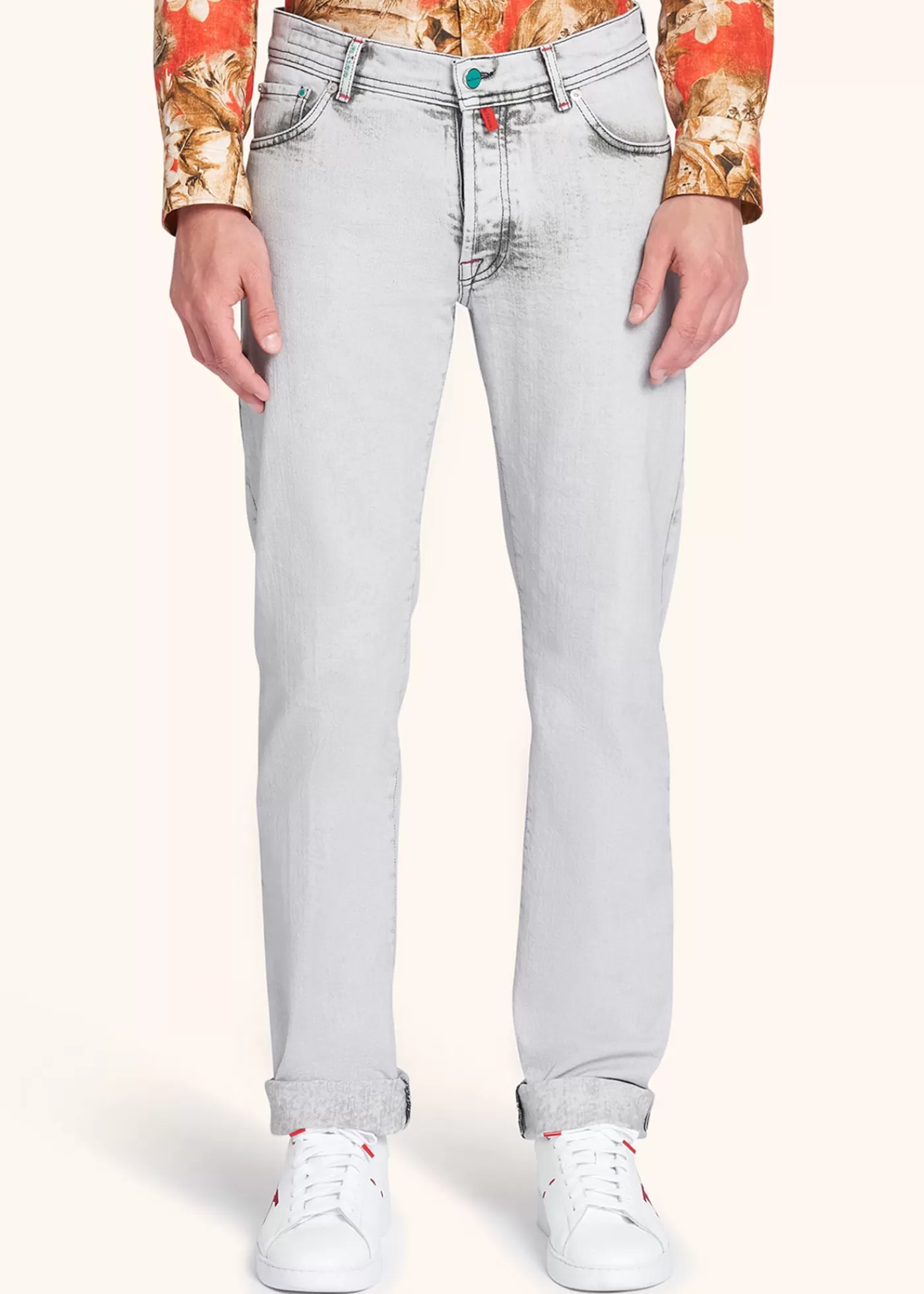 Jeans-Kiton Hose Baumwolle Eis