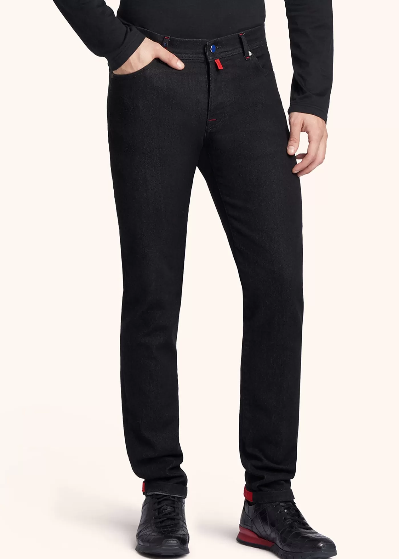 Jeans-Kiton Hose Baumwolle Schwarz