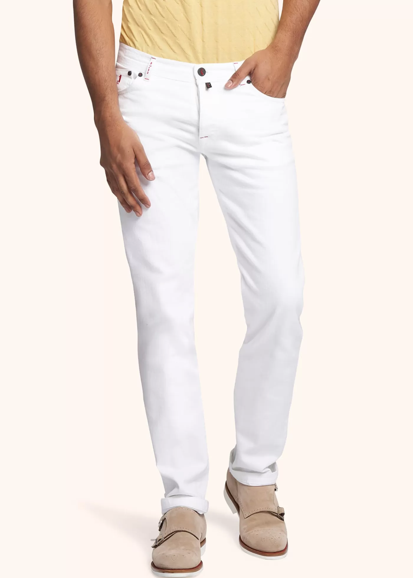 Jeans-Kiton Hose Baumwolle Weiss