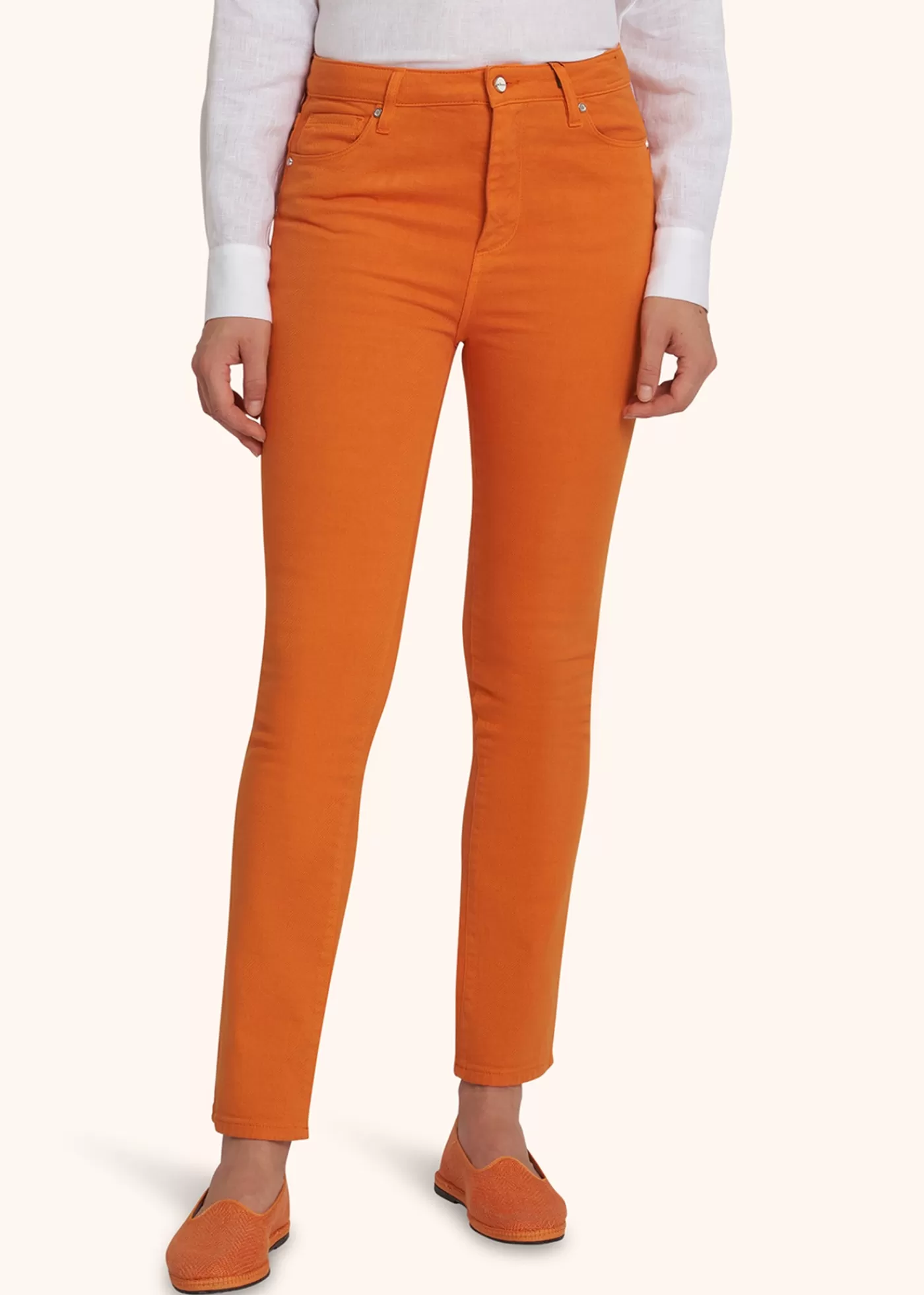 Jeans-Kiton Hose Jns Baumwolle Orange