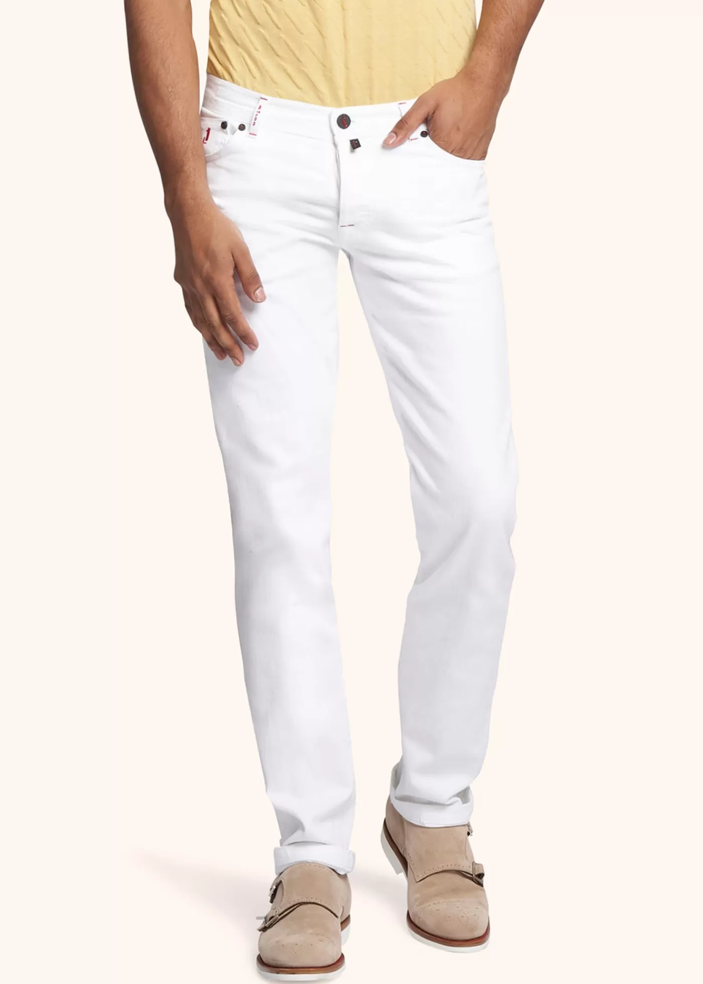 Jeans-Kiton Hose Ultra Slim Baumwolle Weiss