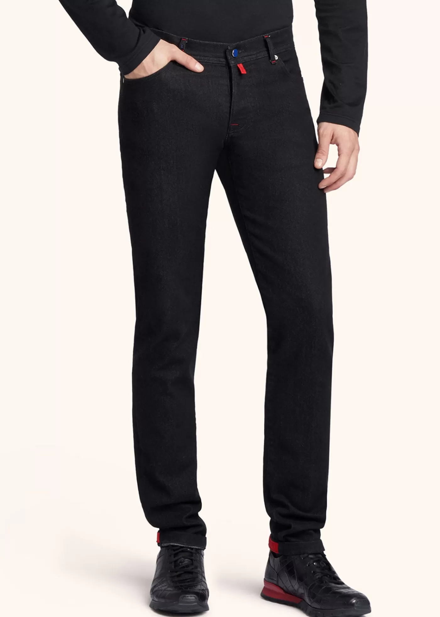 Jeans-Kiton Hose Ultra Slim Baumwolle Schwarz