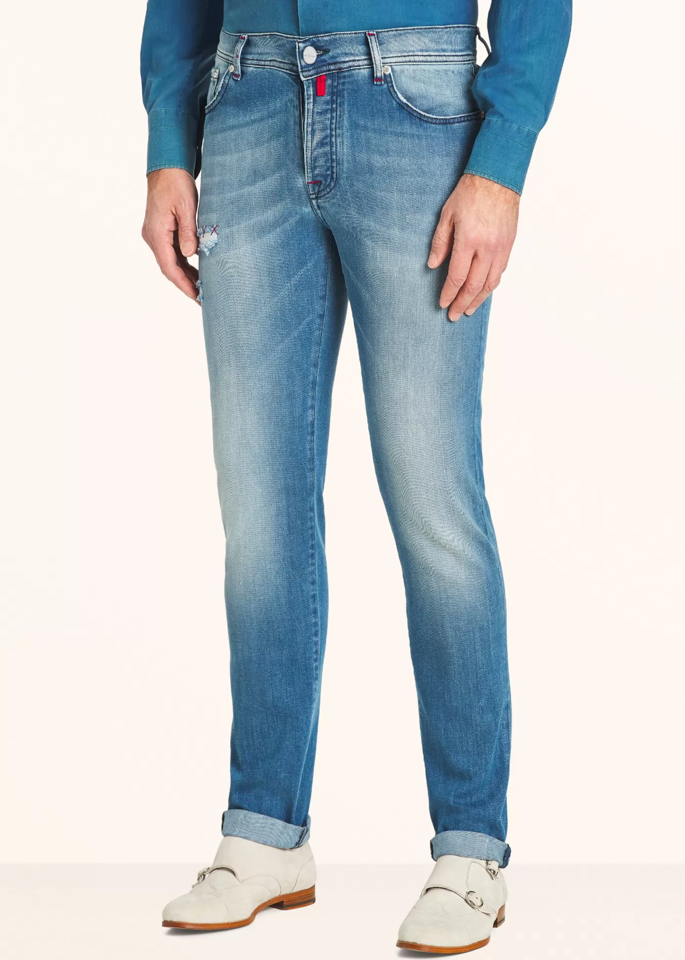 Jeans-Kiton Hose Ultra Slim Baumwolle Indigo