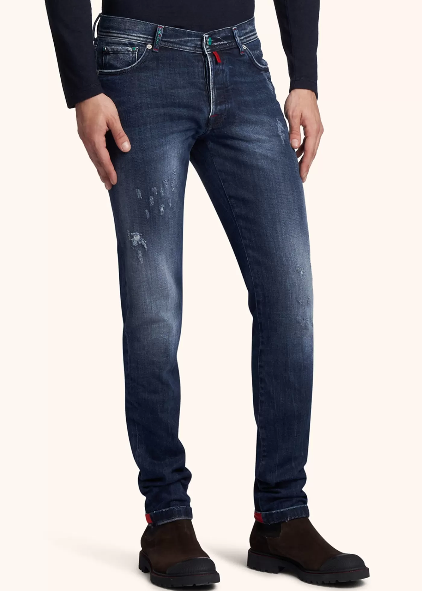 Jeans-Kiton Hose Ultra Slim Baumwolle Indigo