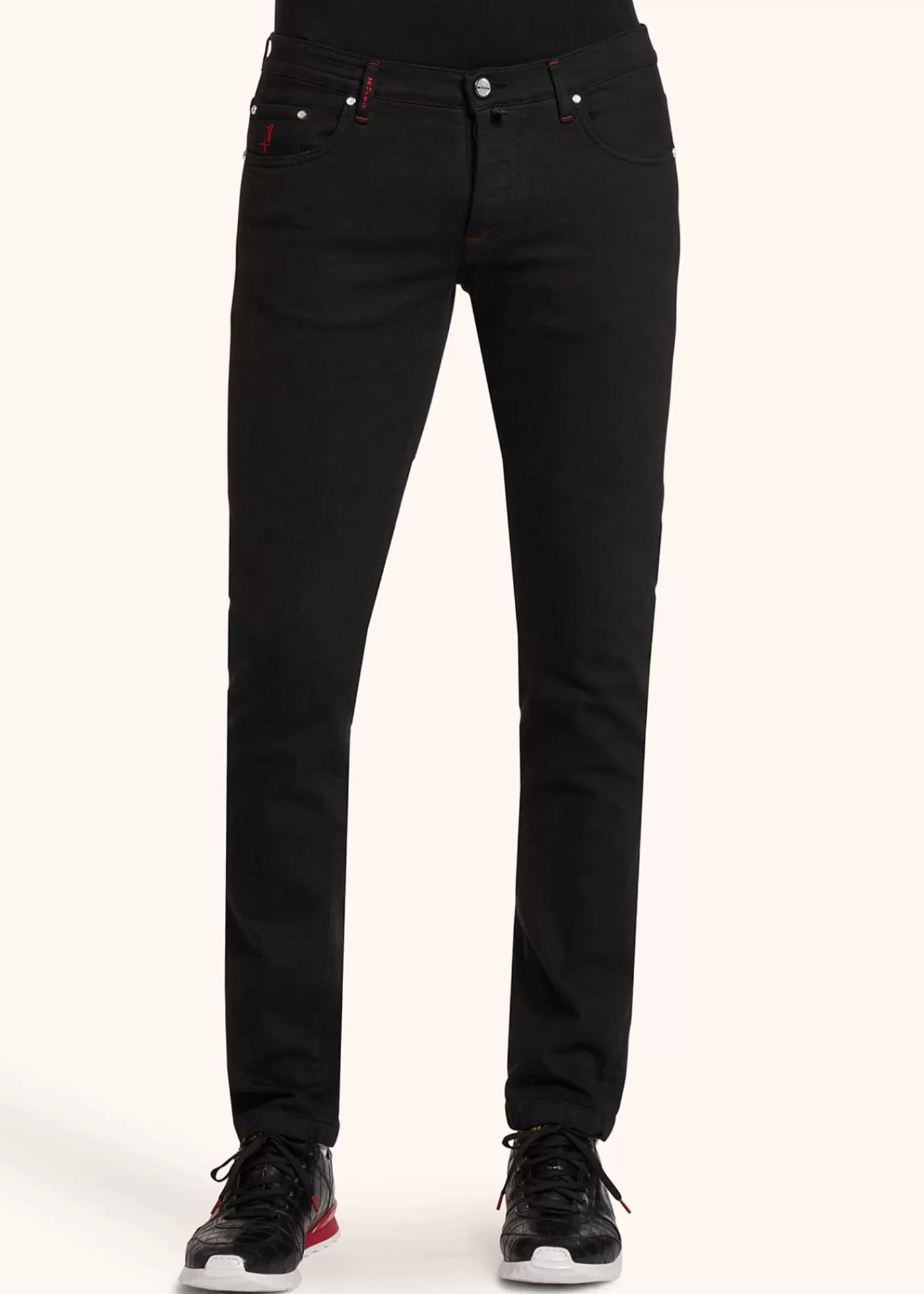 Jeans-Kiton Hose Ultra Slim Baumwolle Schwarz