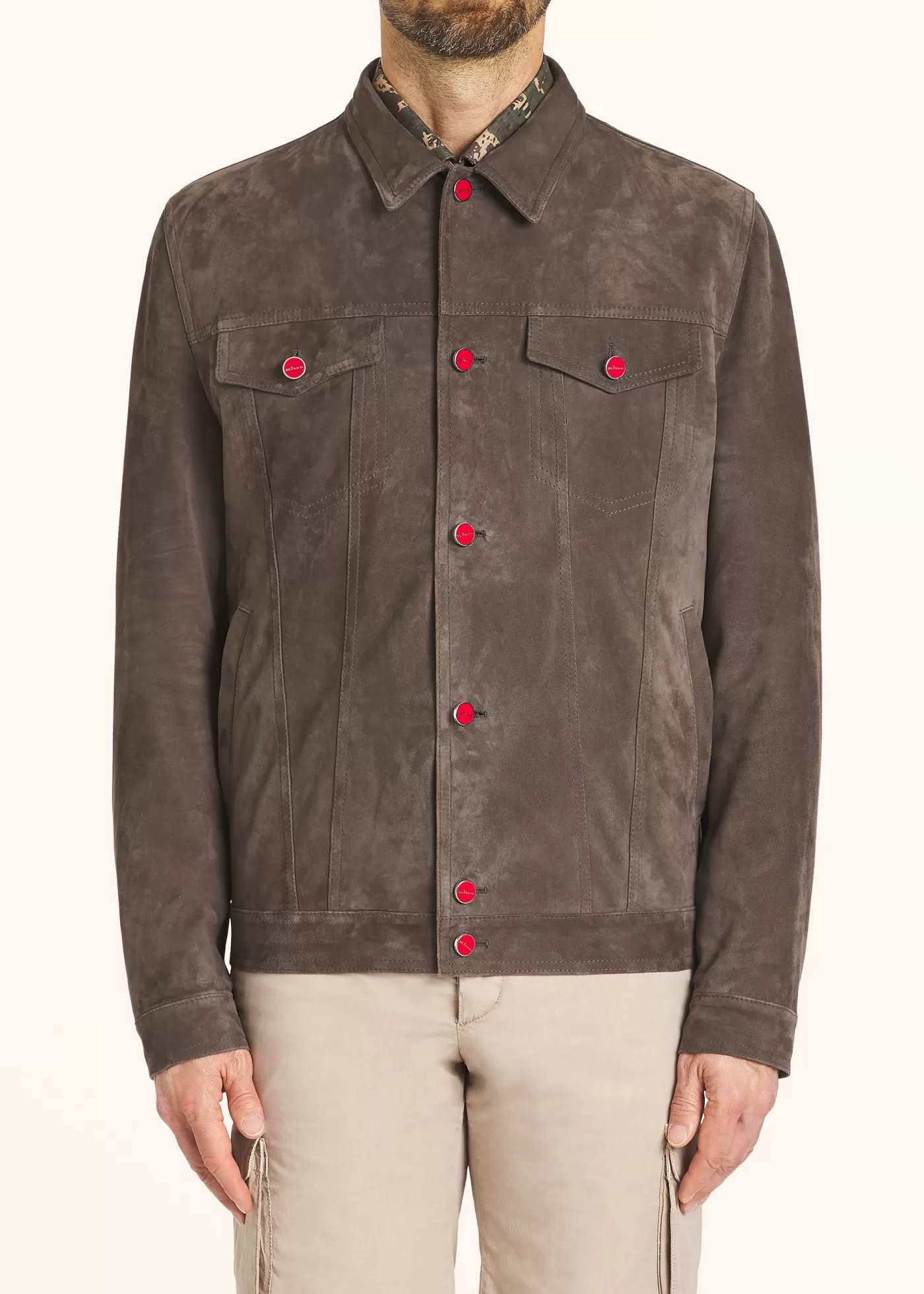 Outerwear-Kiton Jacke Lammfell Anthrazitgrau