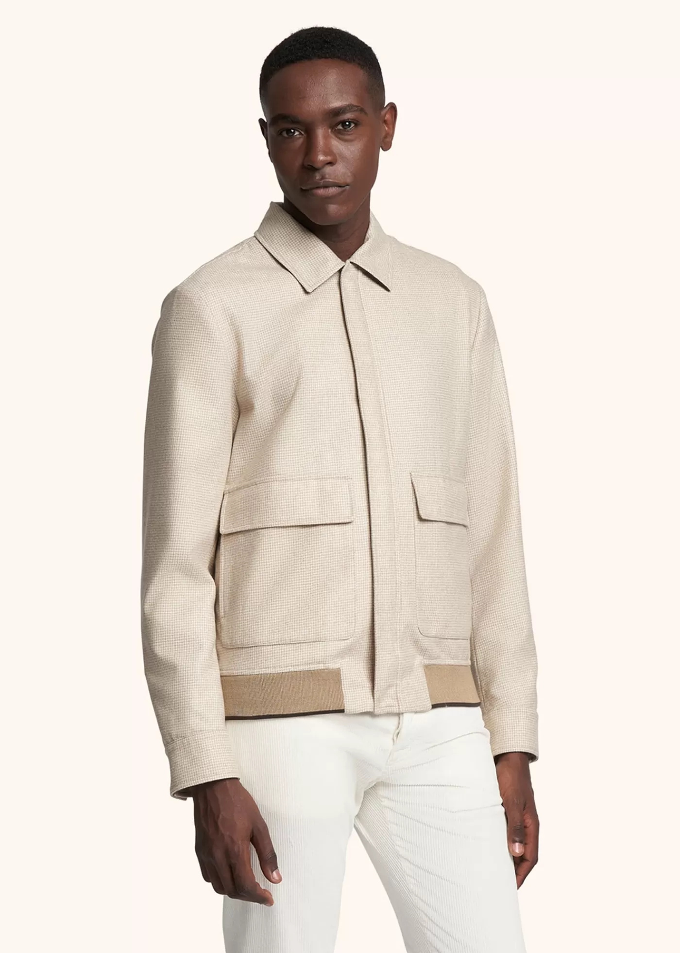 Outerwear-Kiton Jacke Schurwolle Beige