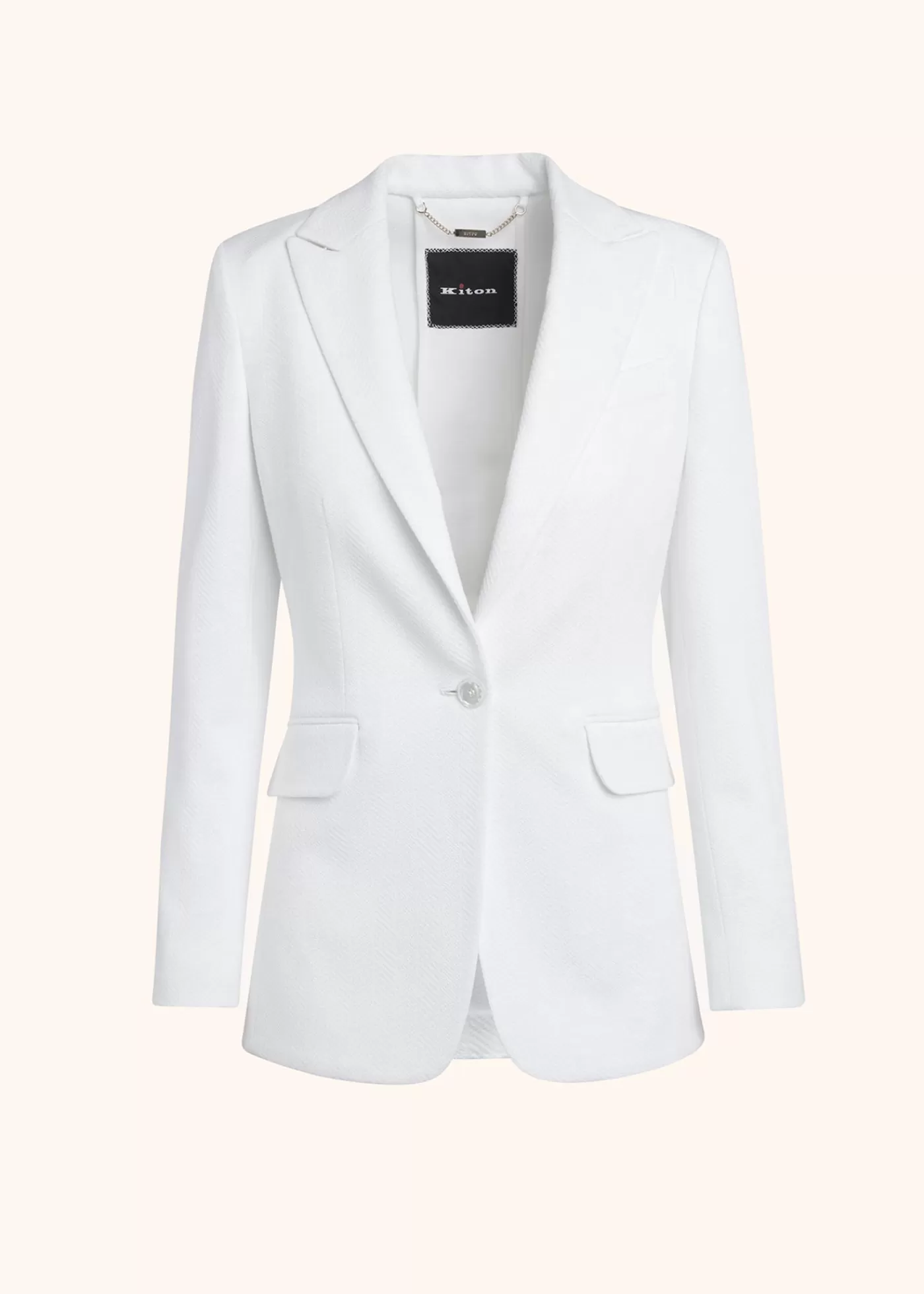 Jacken-Kiton Jacke Viskose Weiss