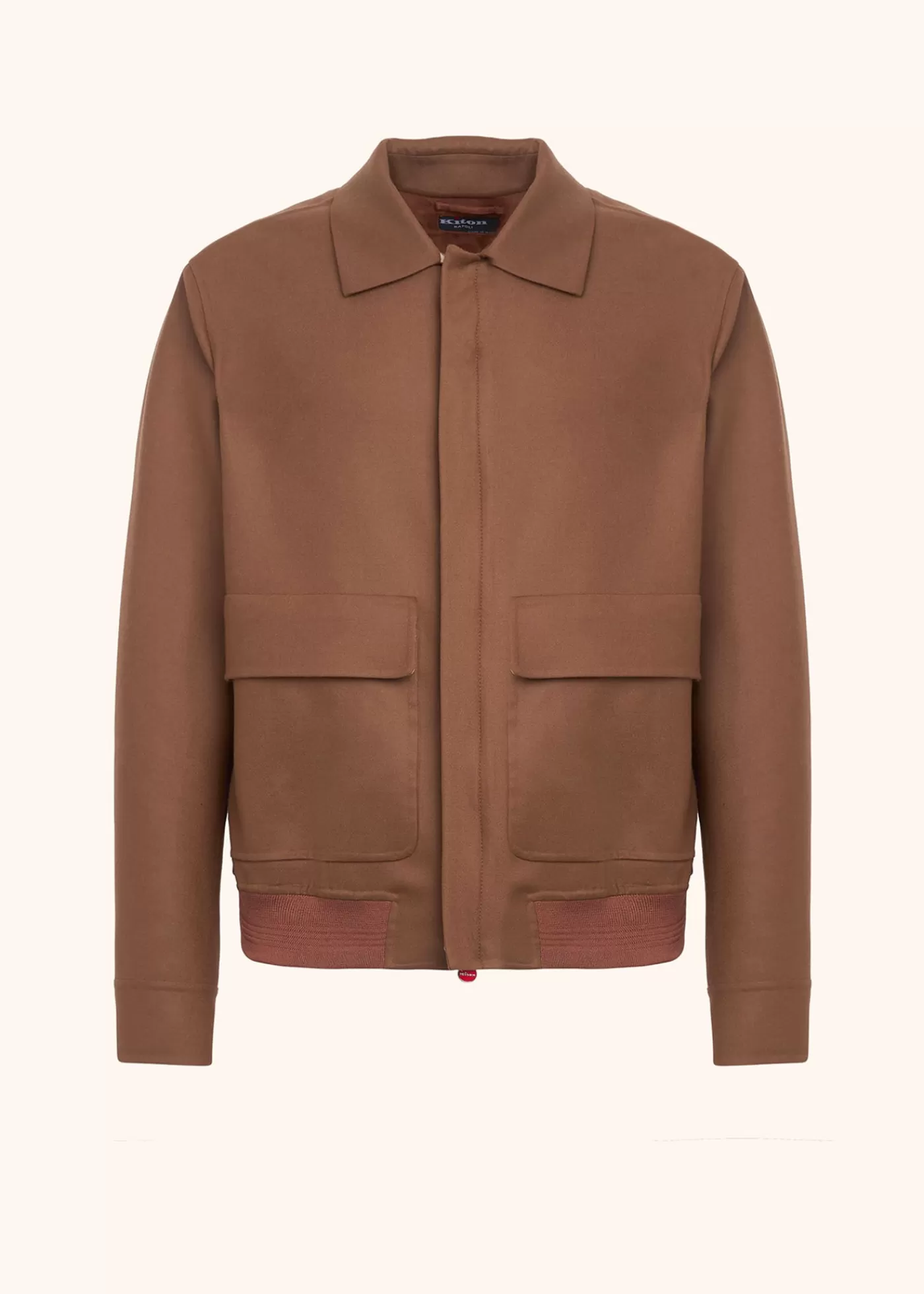 Outerwear-Kiton Jacke Wolle Haselnuss