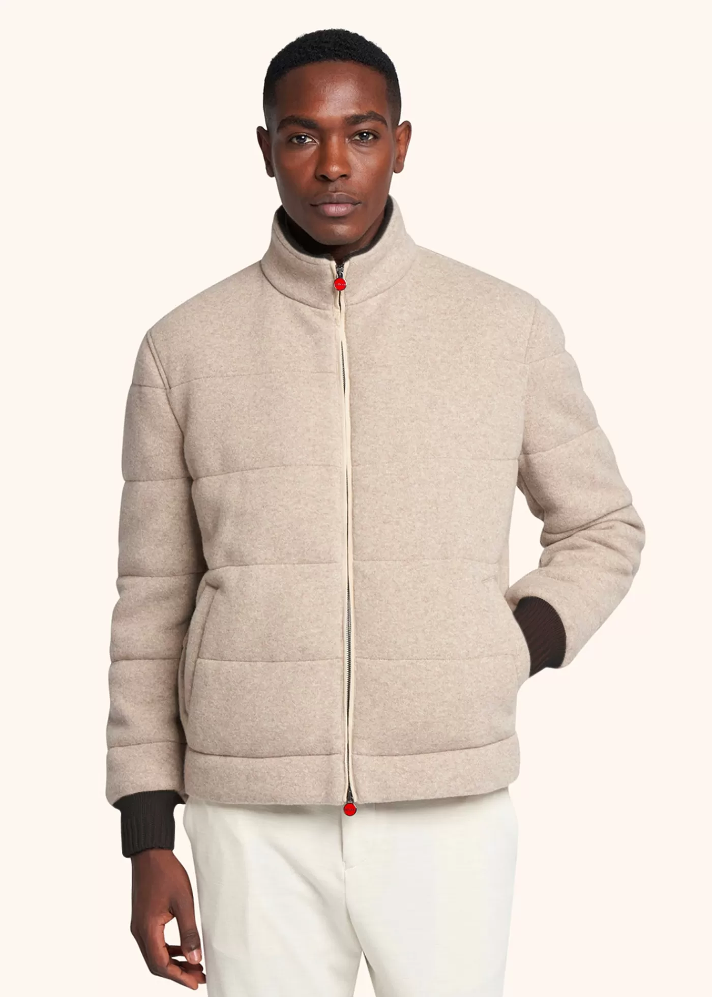 Outerwear-Kiton Jacke Wolle Weiss