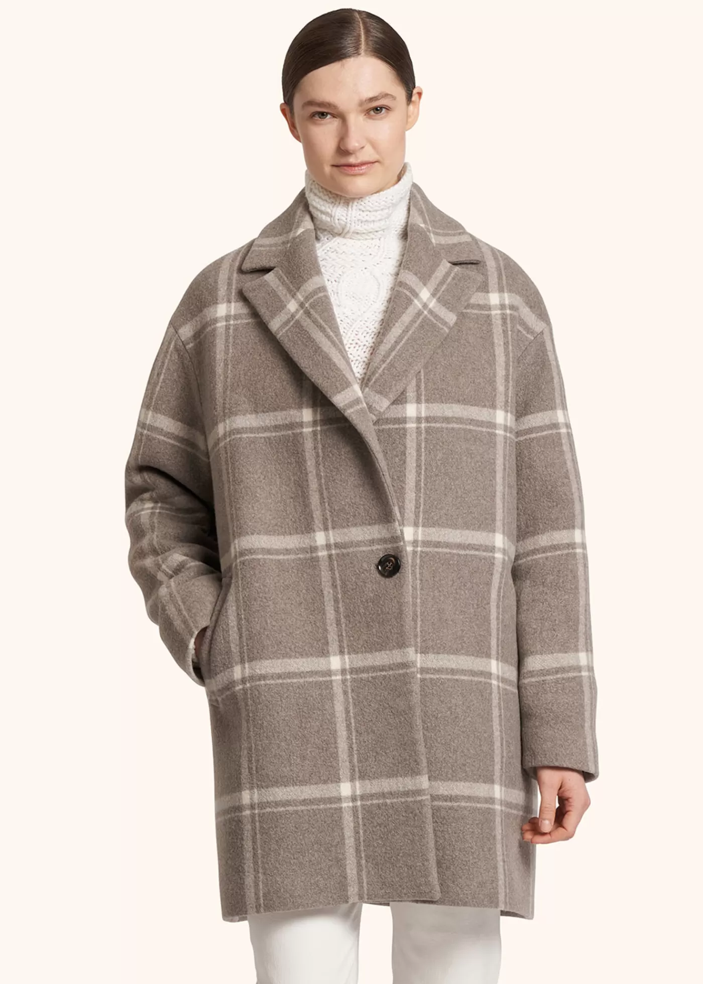 Outerwear-Kiton Mantel Kaschmir Dunkelbeige