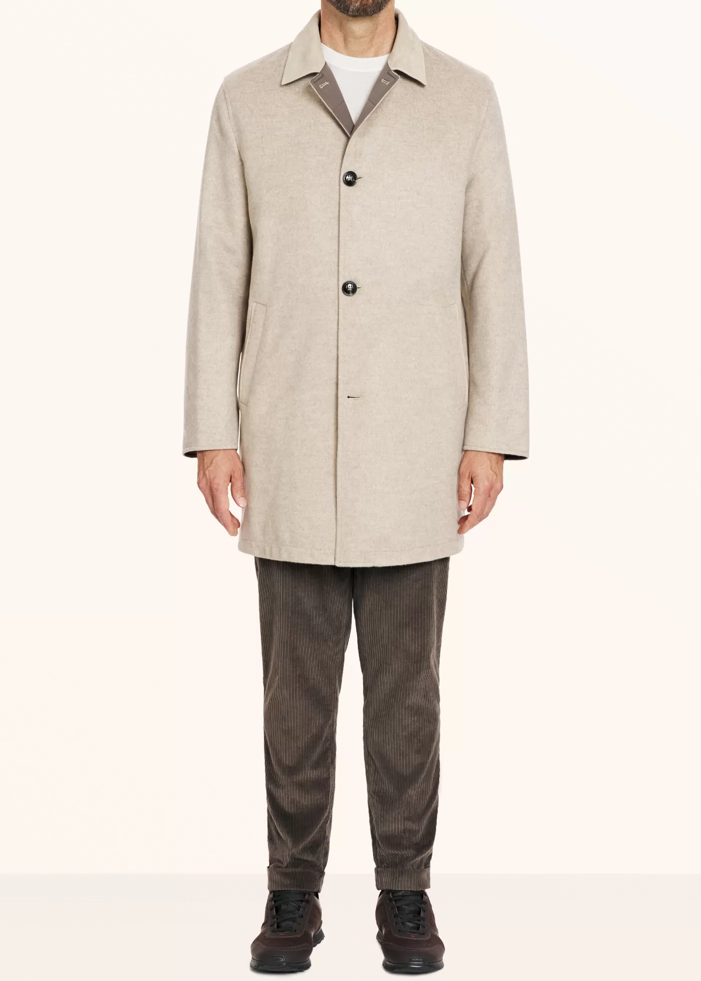 Outerwear-Kiton Mantel Kaschmir Beige