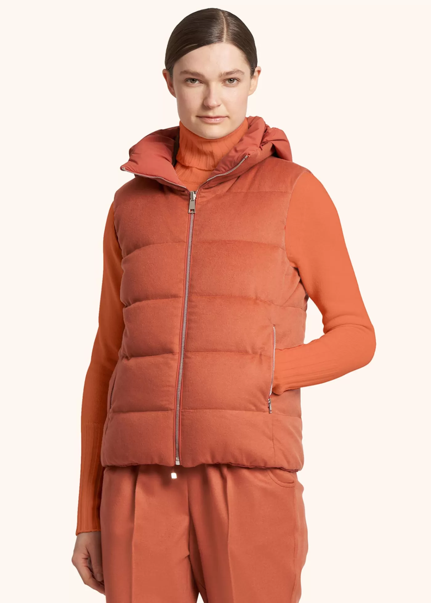 Outerwear-Kiton Mantel Kaschmir Rost