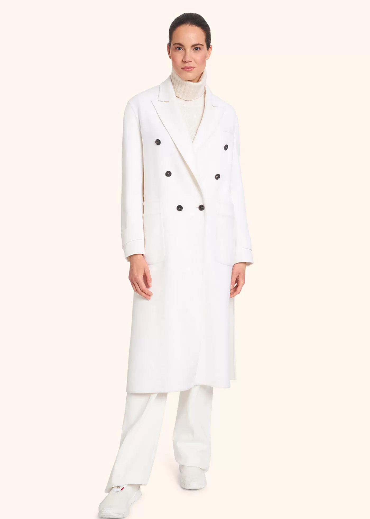 Outerwear-Kiton Mantel Kaschmir Weiss