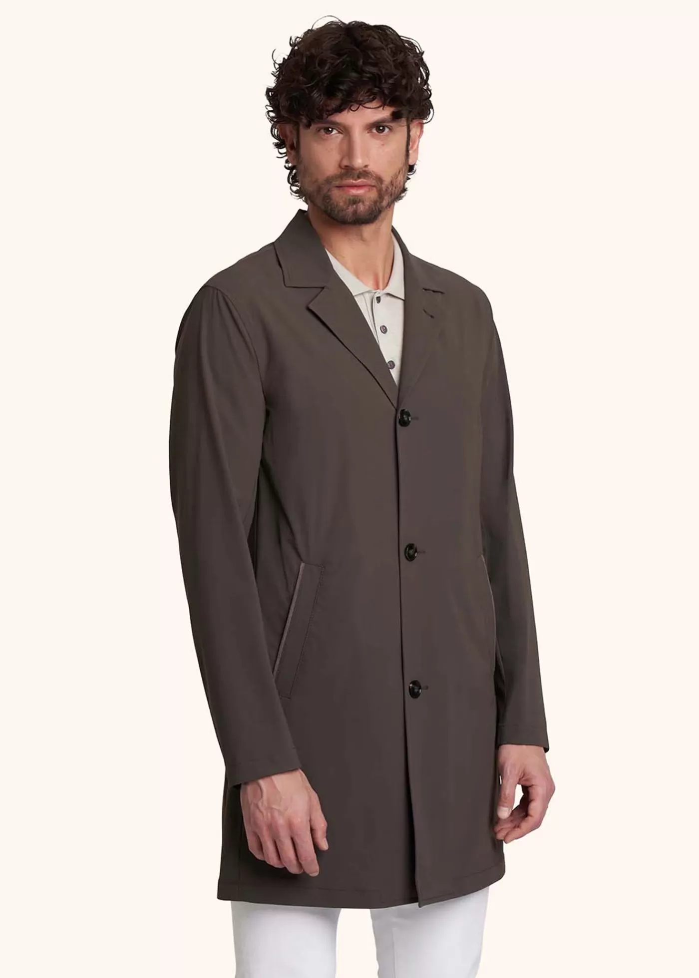 Outerwear-Kiton Mantel Polyamid/Nylon Braun