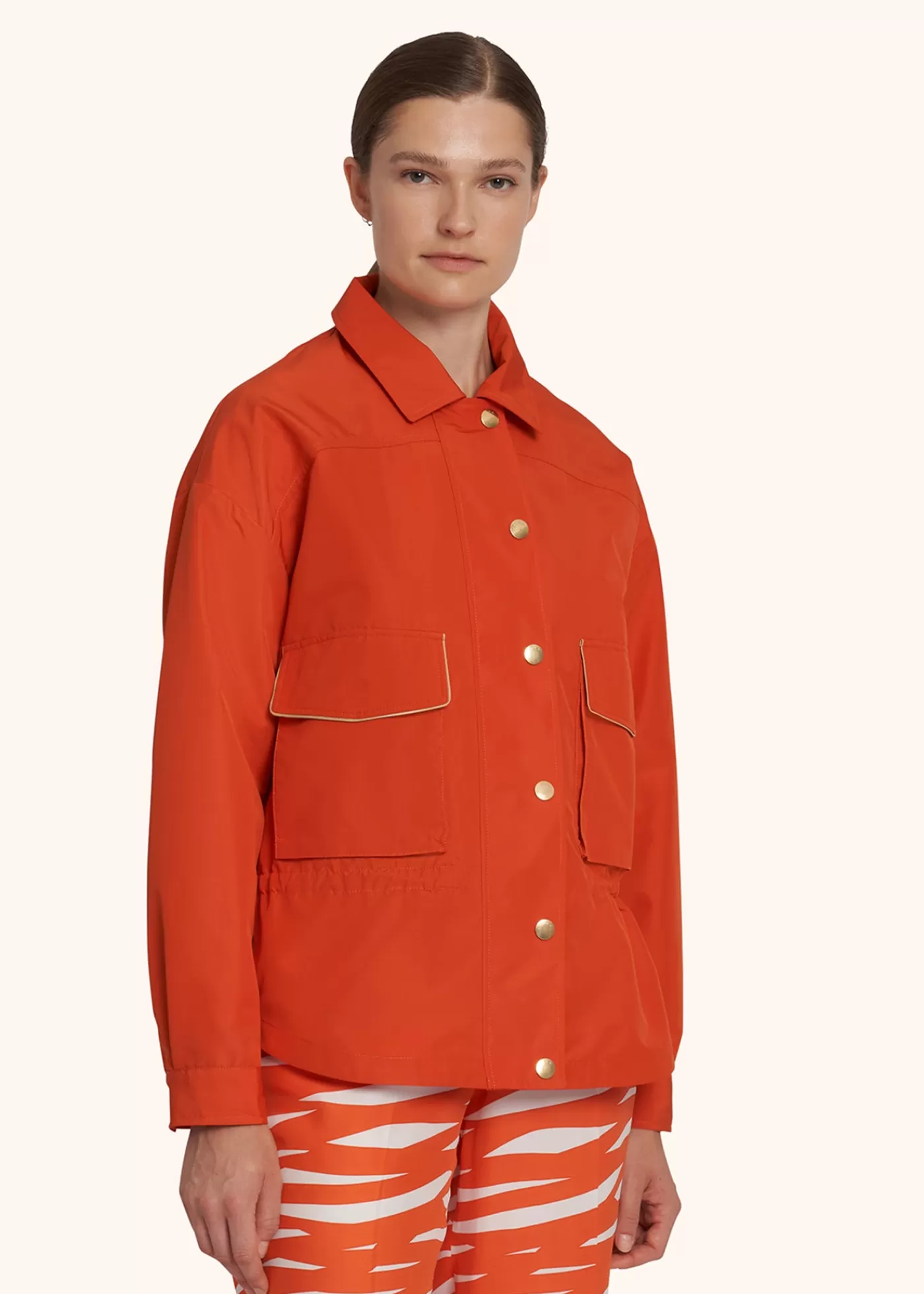 Outerwear-Kiton Mantel Polyester Orange