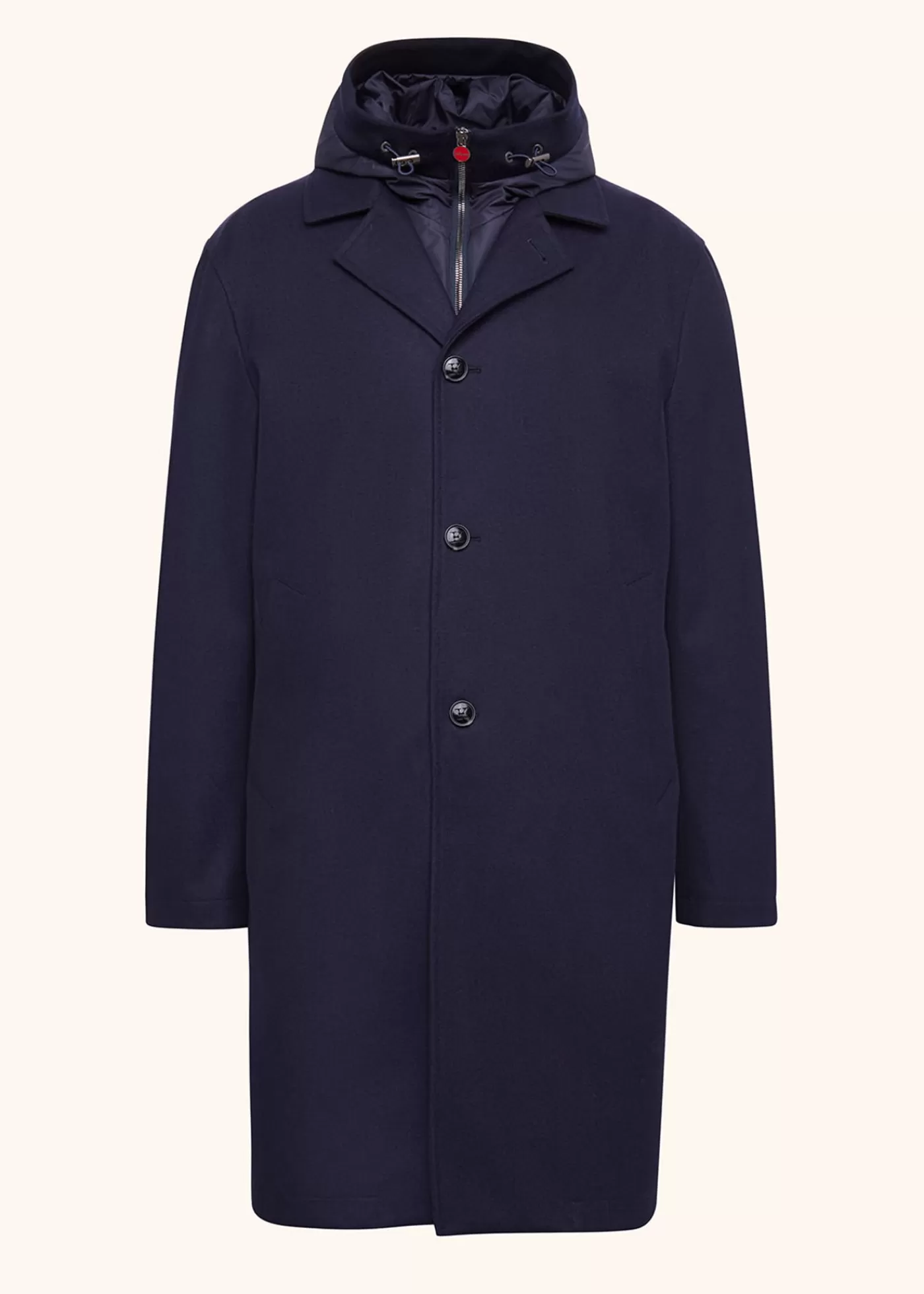 Outerwear-Kiton Mantel Schurwolle Navyblau