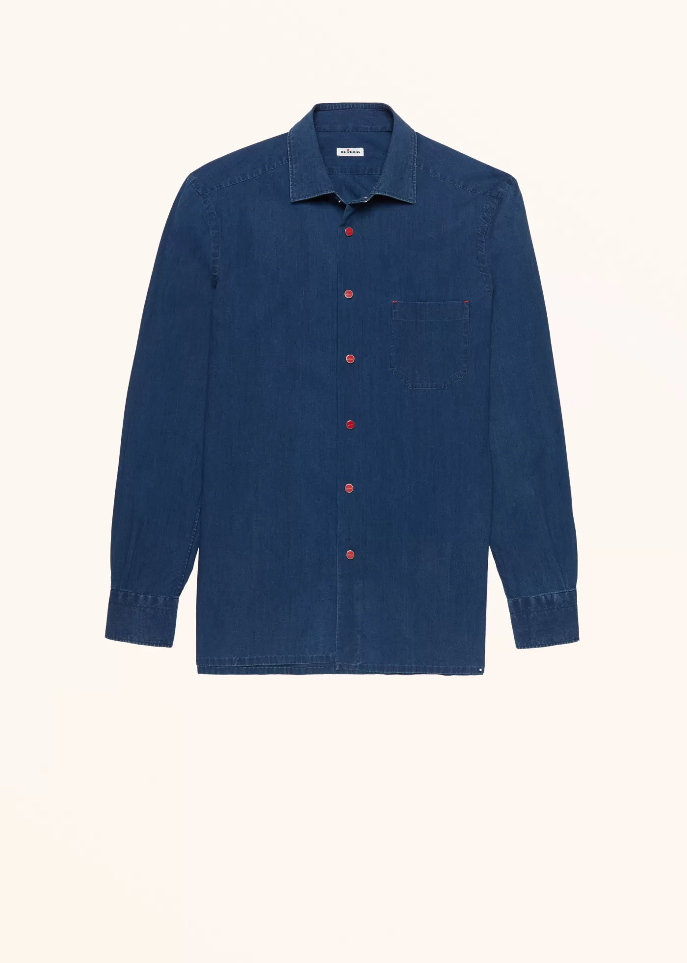 Hemden-Kiton Nerano - Hemd Baumwolle Jeansblau