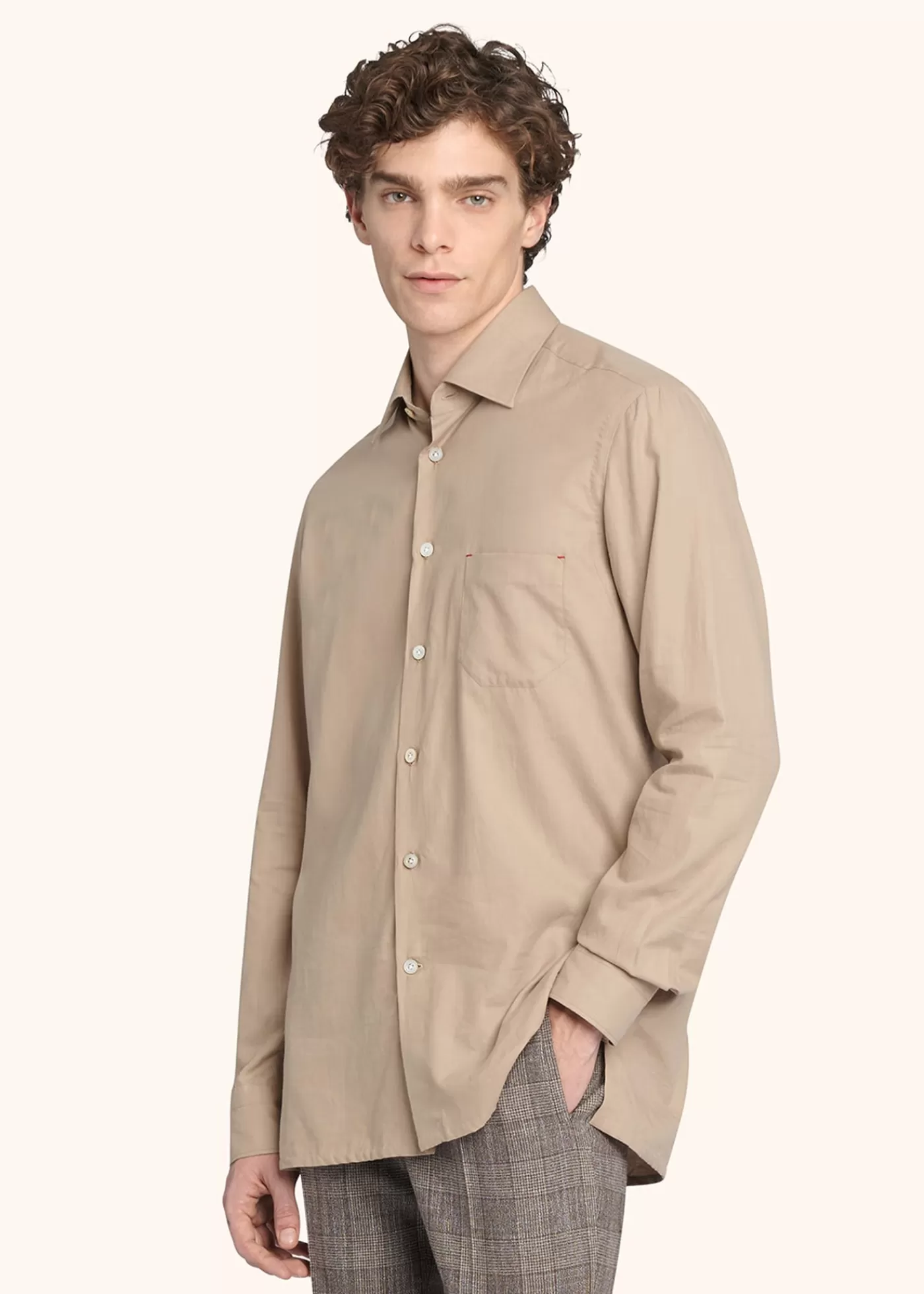 Hemden-Kiton Nerano - Hemd Baumwolle Beige