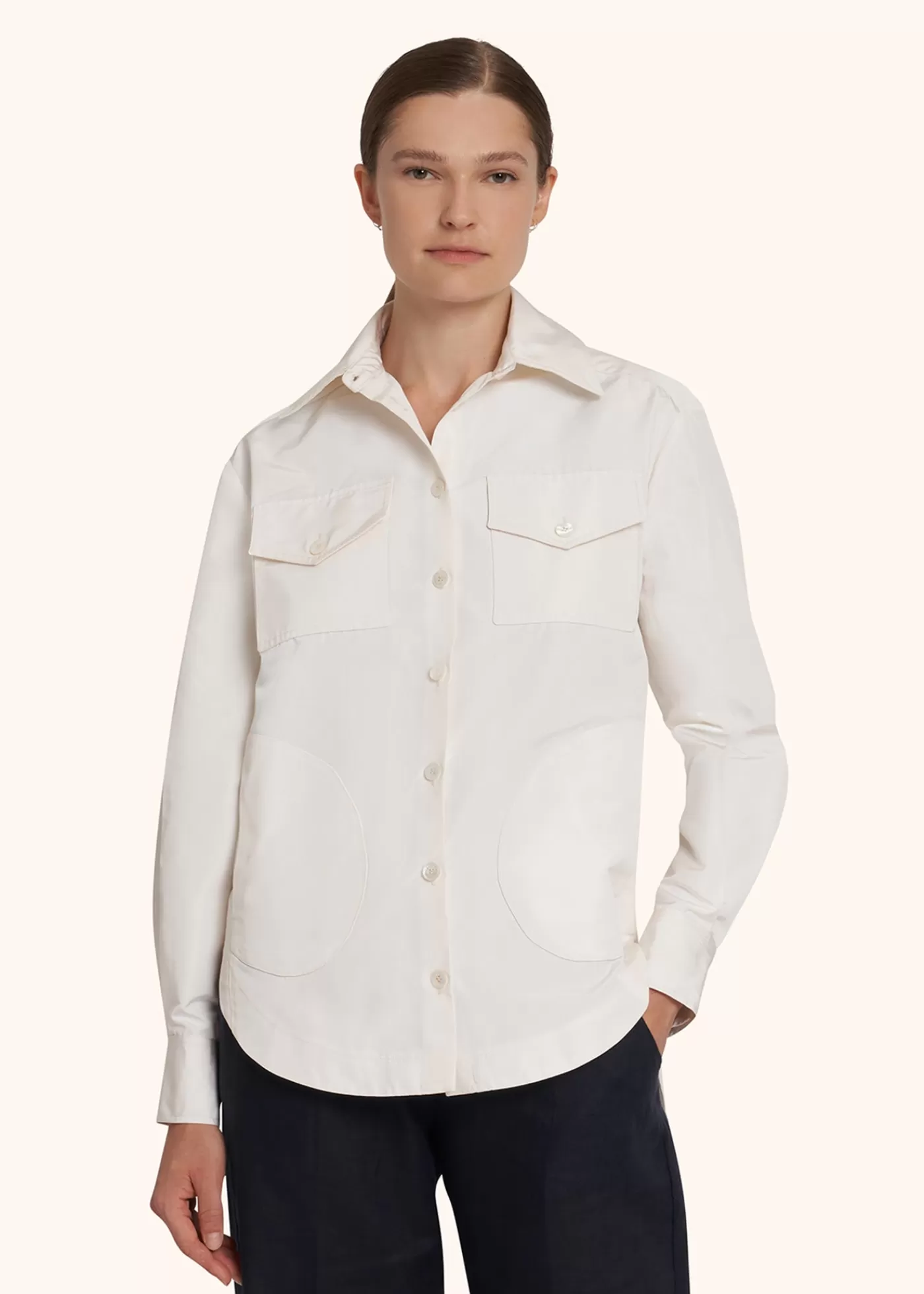 Blusen Und Hemden-Kiton Overshirt Seide Weiss