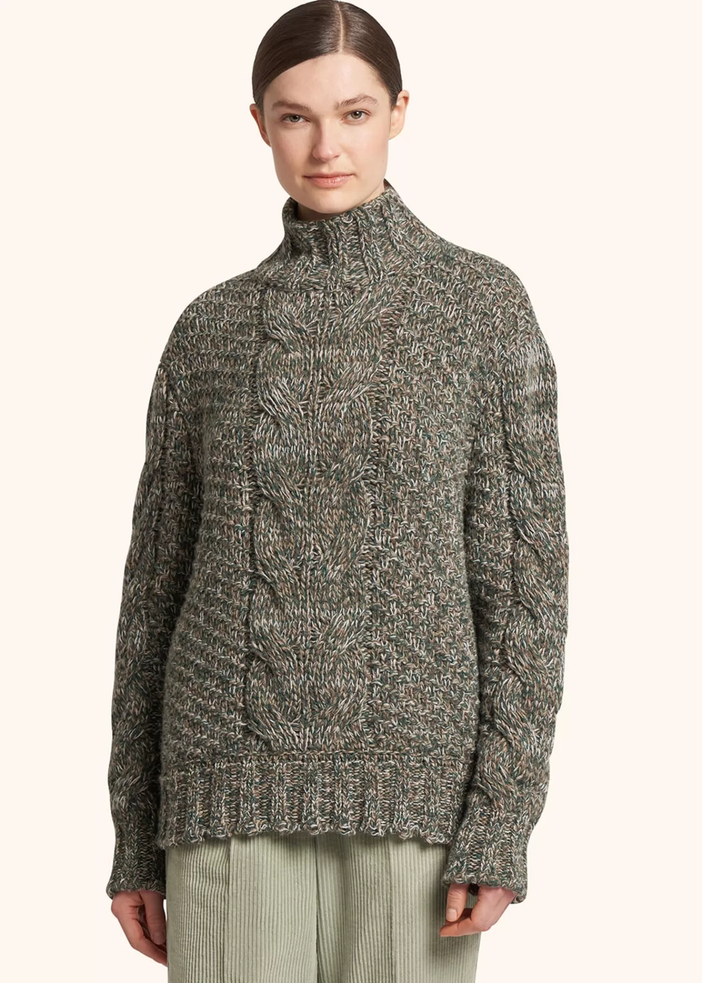 Strickwaren-Kiton Rollkragenpullover Alpaka Gruen