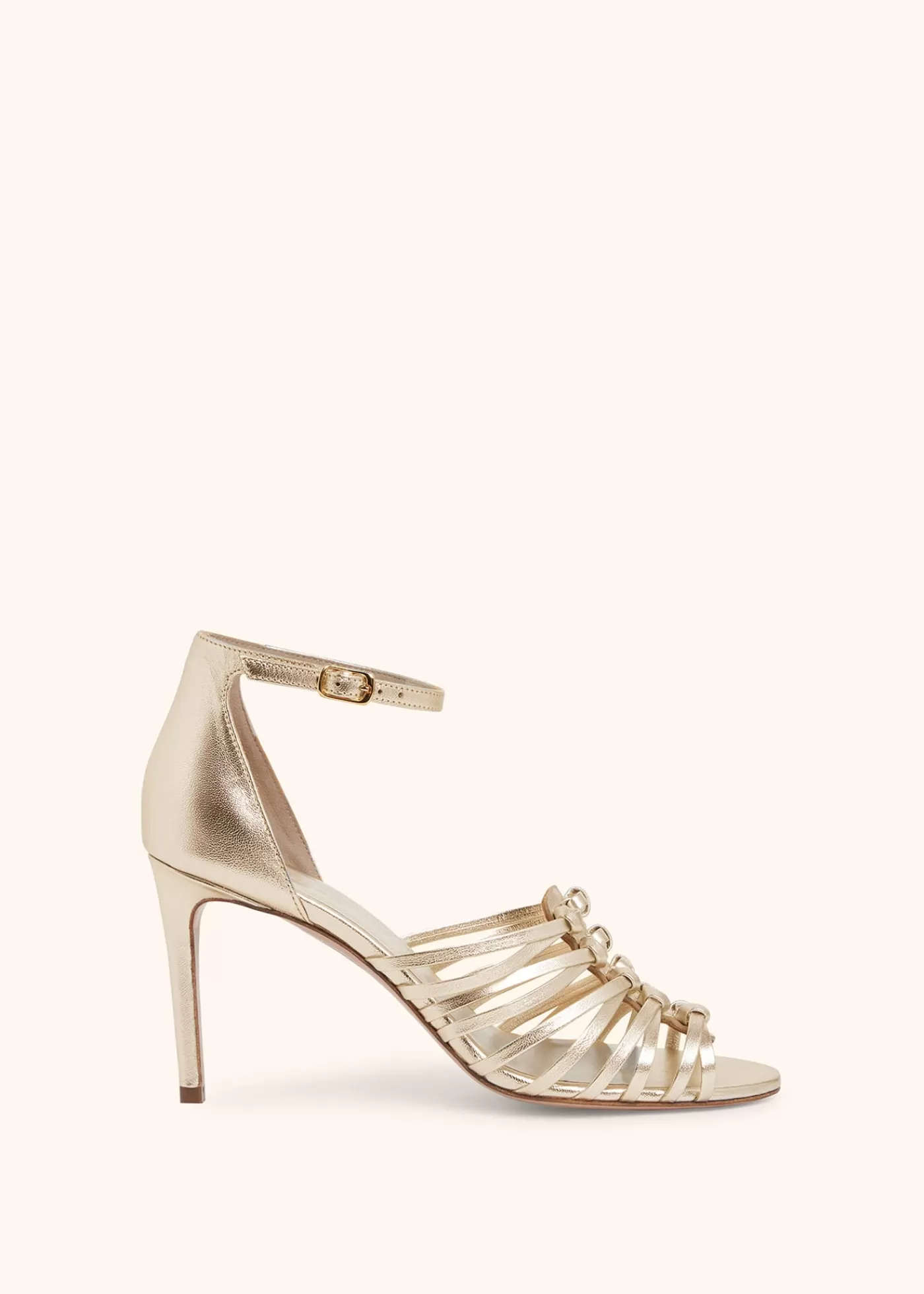 Schuhe-Kiton Sandale Lammfell Gold