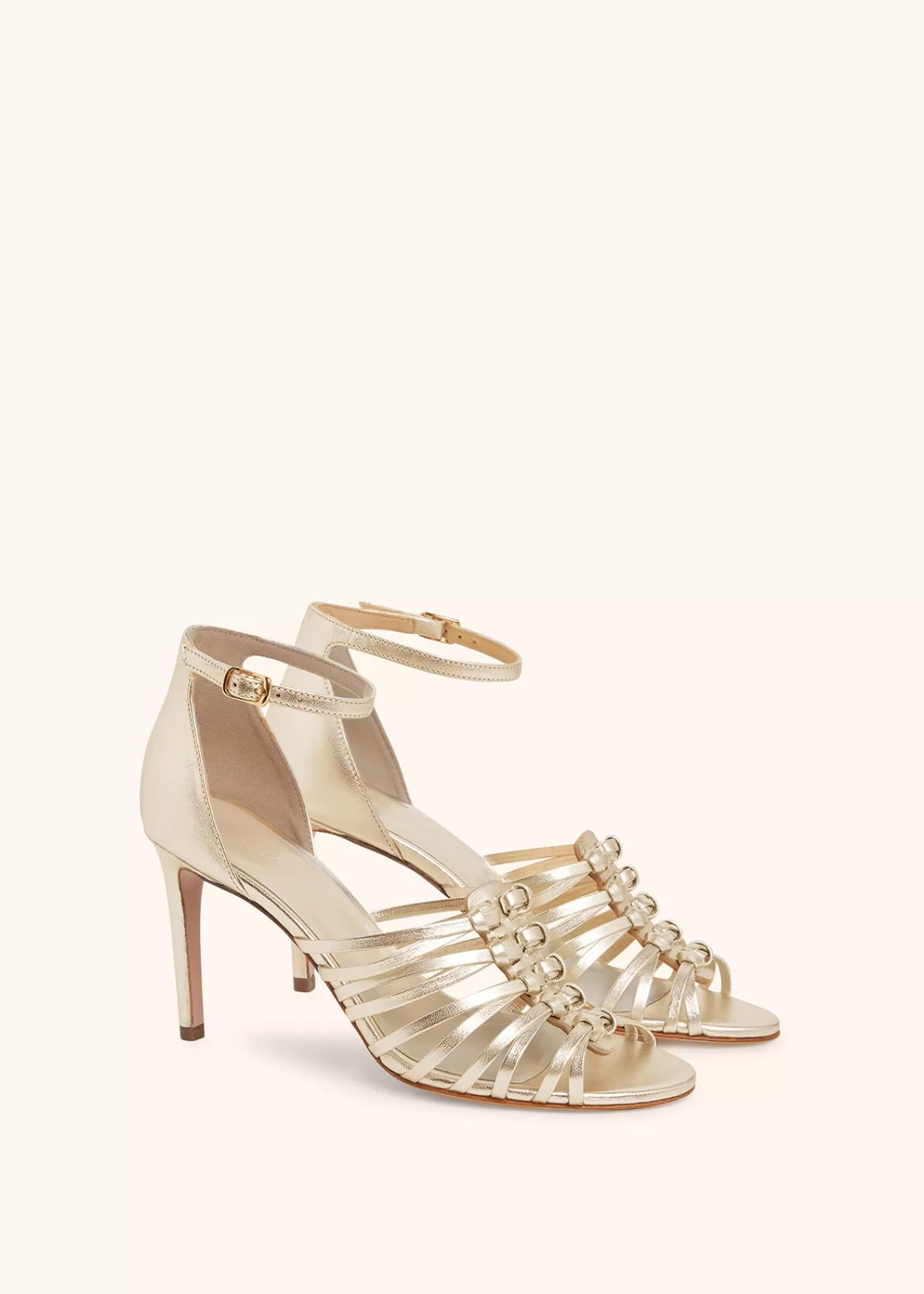 Schuhe-Kiton Sandale Lammfell Gold