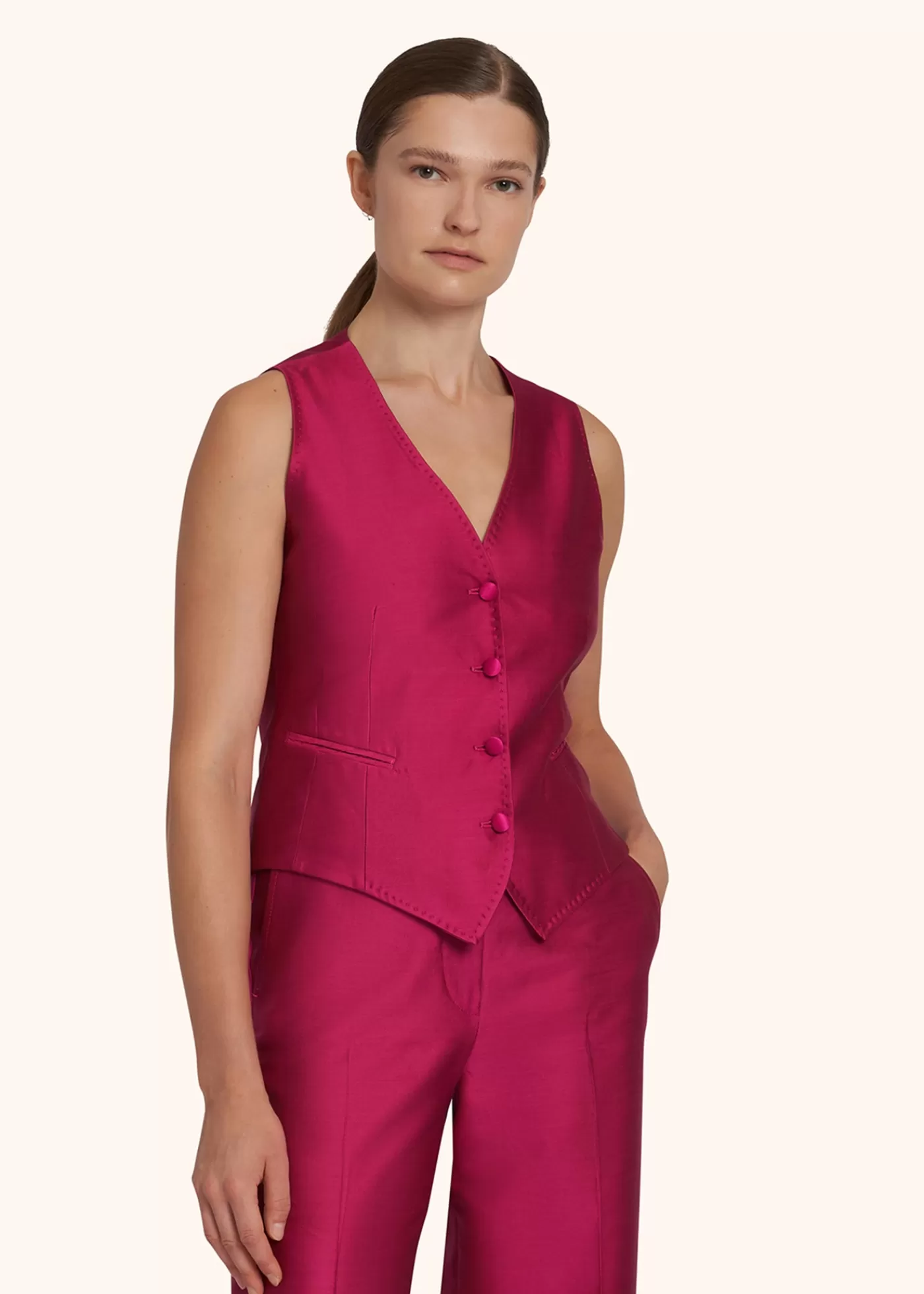 Blusen Und Hemden-Kiton Weste Seide Fuchsia