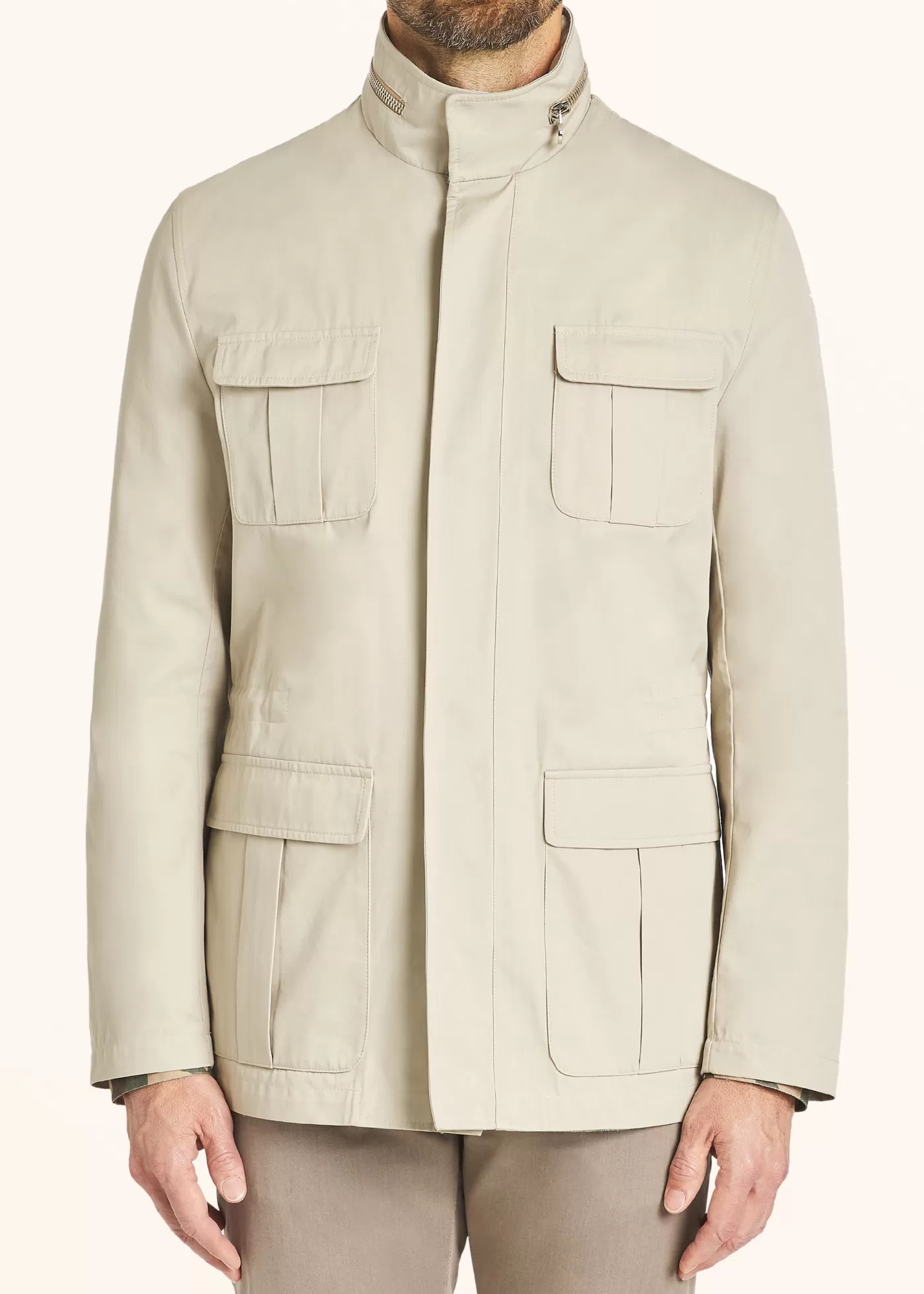 Outerwear-Kiton Winterjacke Baumwolle Beige