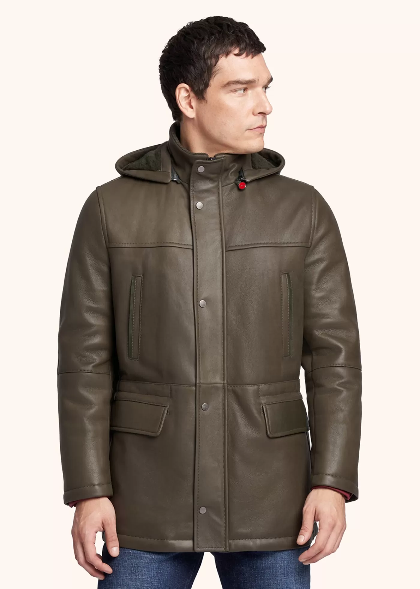 Outerwear-Kiton Winterjacke Lammfell Lodengruen