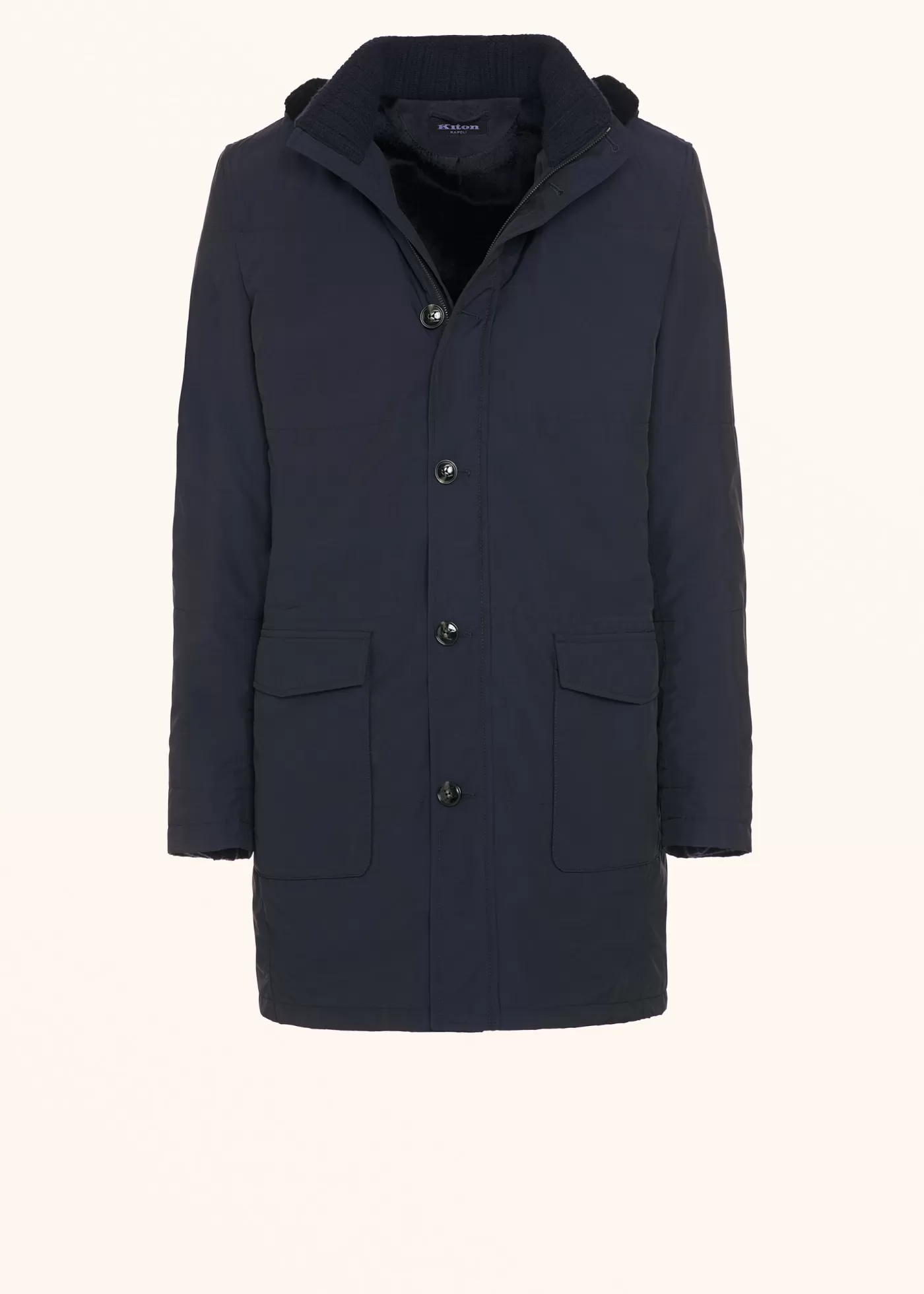 Outerwear-Kiton Winterjacke Schurwolle Navyblau