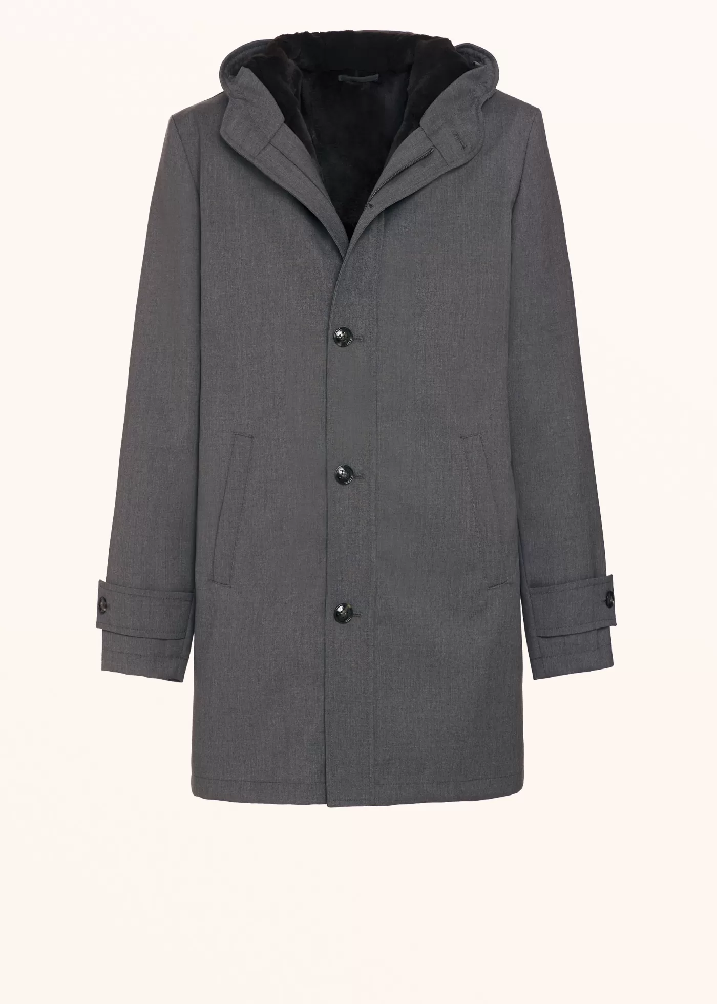 Outerwear-Kiton Winterjacke Wolle Mittelgrau